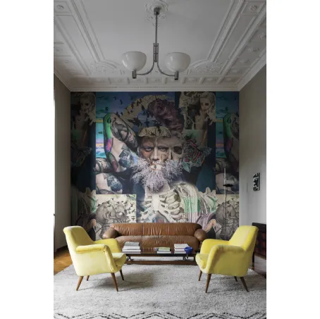 Carta da parati di design con figure sovrapposte AM18 di London Art