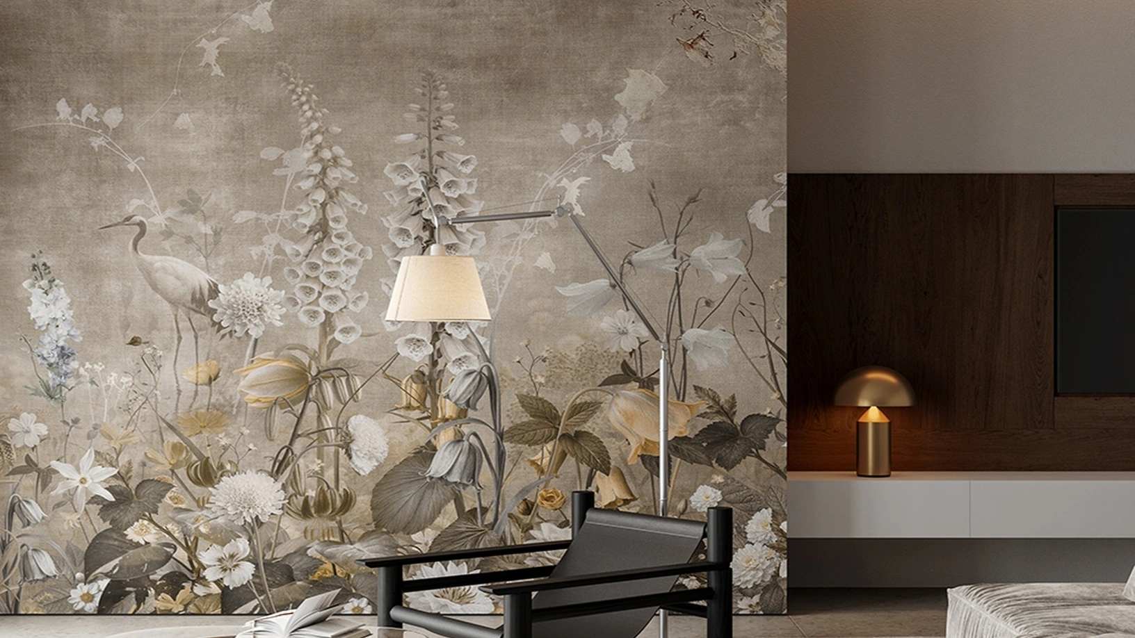 Carta da parati Bruma Inkiostro Bianco