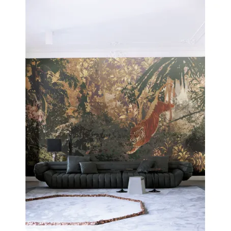 Carta da parati con salto di tigre Gobelin II di London Art
