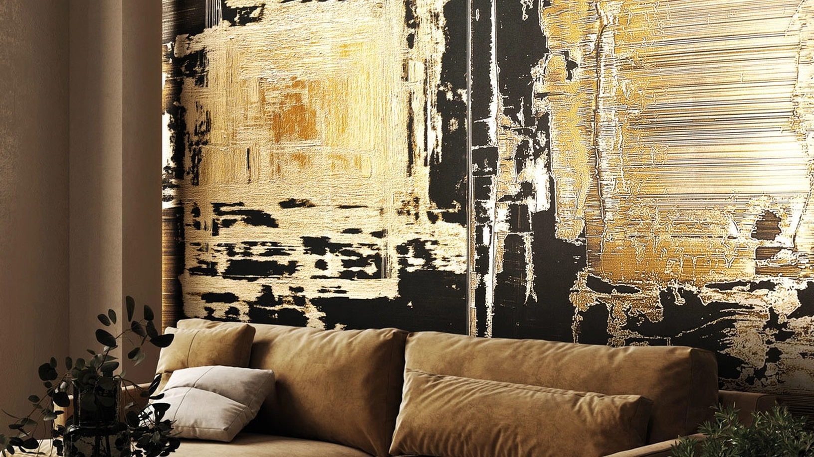 Carta da parati Gold Plaster di London Art