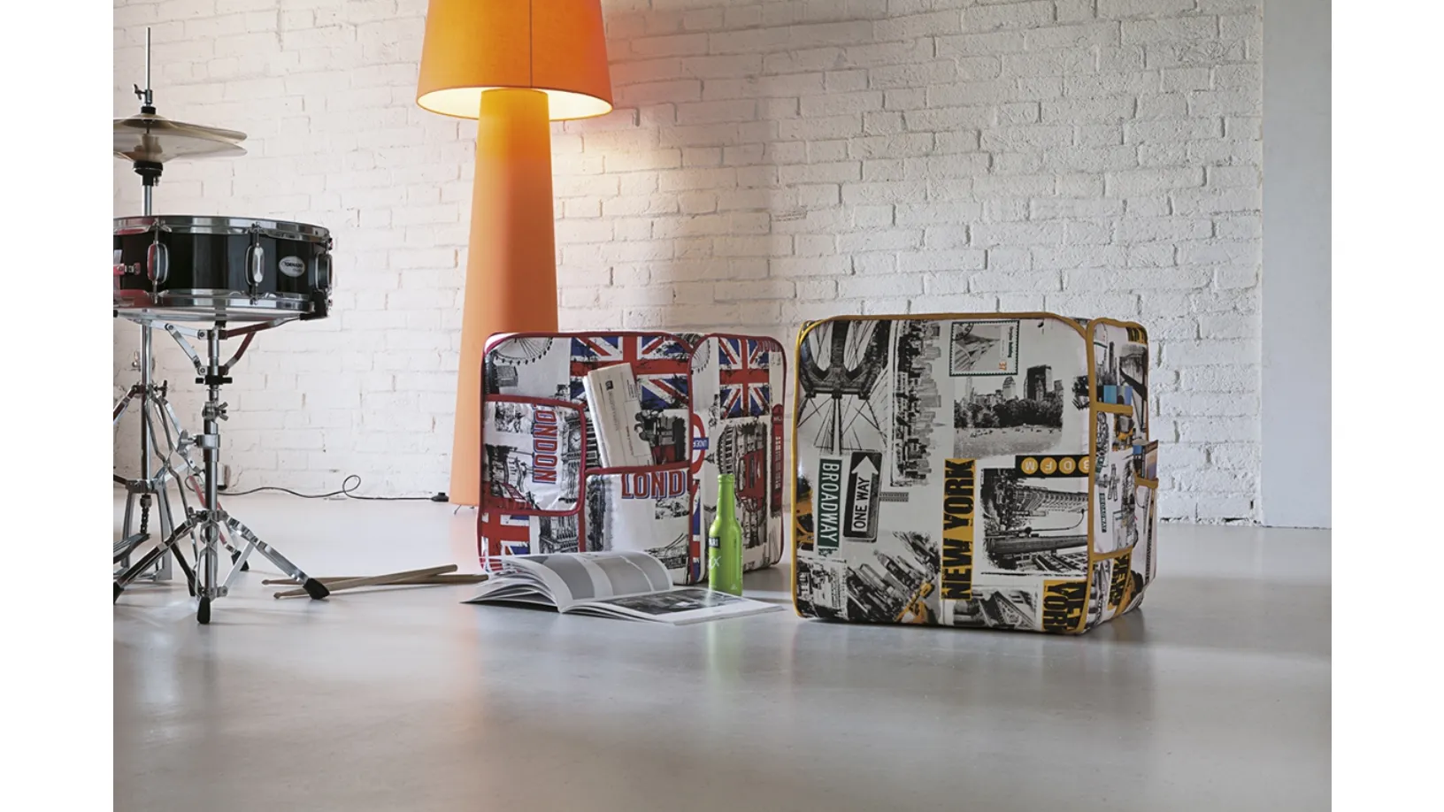 Pouf Contenitore portariviste Citymap di Target Point