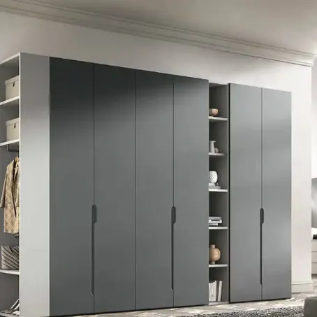 Armadio con ante battenti e libreria Ambra B352 di Moretti Compact Giorno Notte