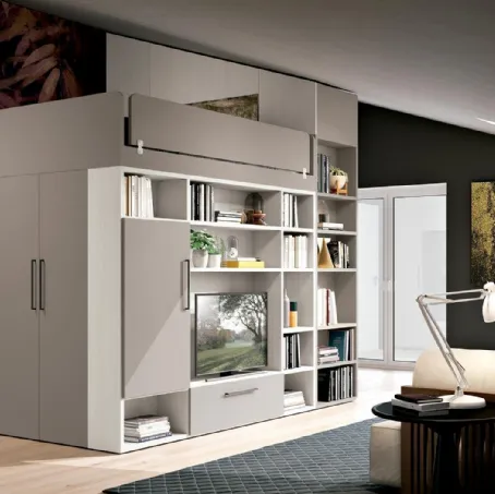 Cabina Armadio con soppalco Concept per Loft 18 di Ferrimobili