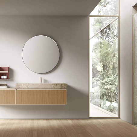 Mobile da Bagno sospeso Shape 21 in rovere di Arcom