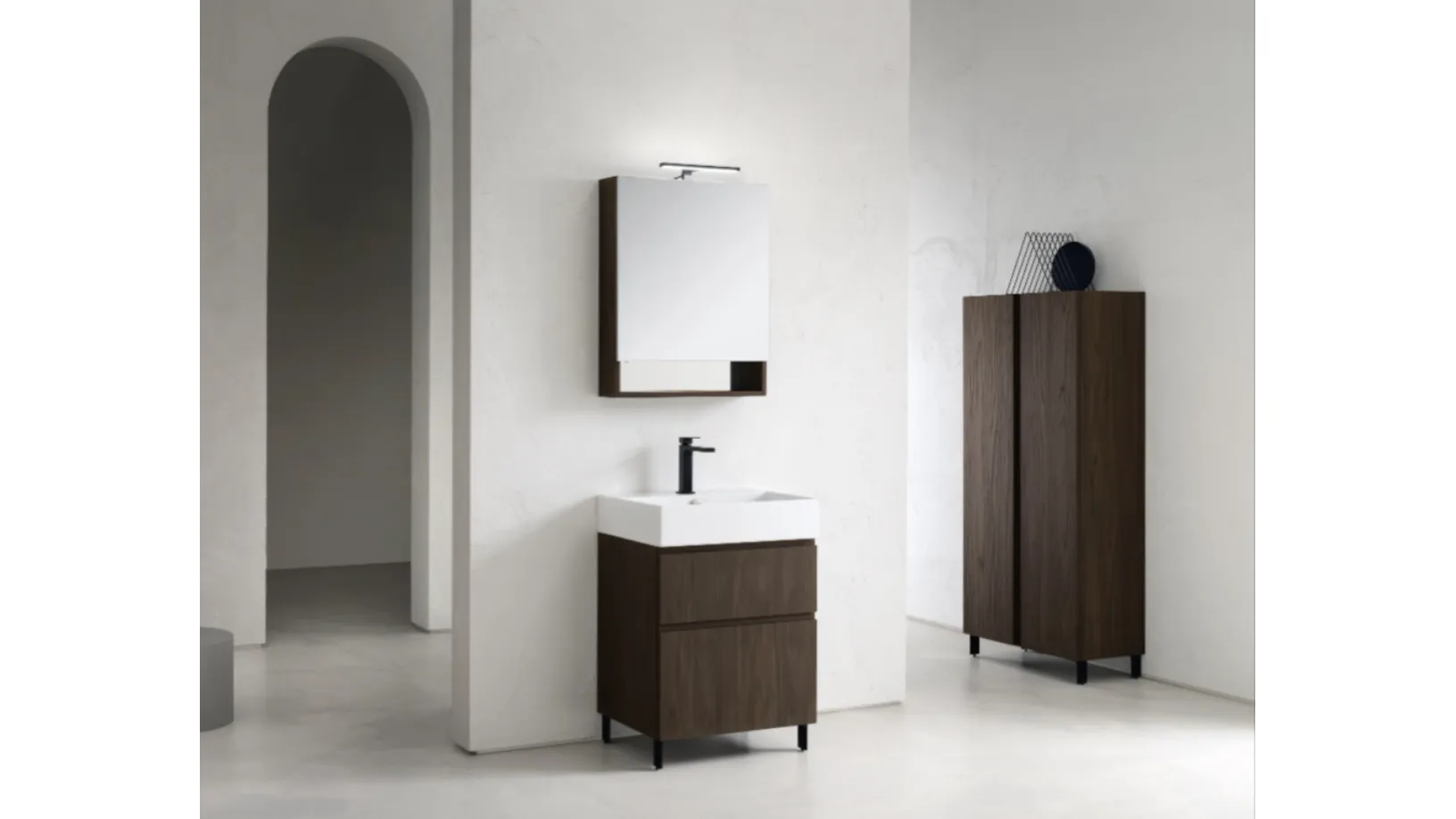 Mobile Bagno da appoggio in nobilitato effetto legno B-GO BG026 di Compab