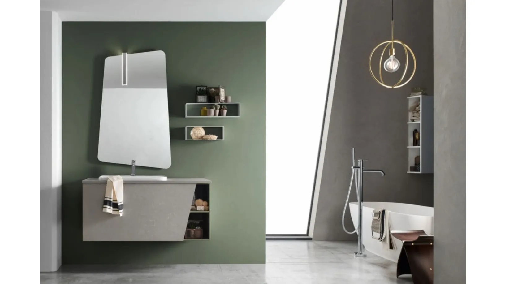 Mobile da Bagno sospeso in melaminico E-Ly 78 di Arcom