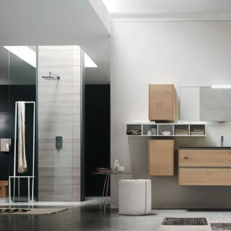 Mobile da Bagno sospeso in Rovere naturale Escape 23 di Arcom