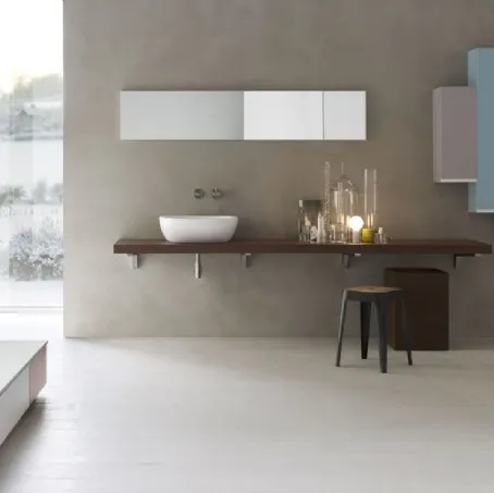 Mobile da Bagno con pensili laccati in vari colori Goya 03 di Arcom