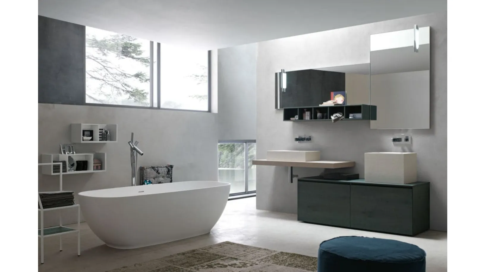 Mobile da Bagno in Rovere color segale La Fenice 03 di Arcom