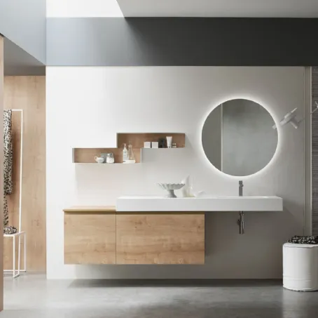 Mobile da Bagno sospeso in Rovere naturale Soul 69 di Arcom