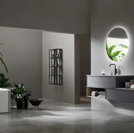 Mobile da Bagno sospeso in Frassino Grigio ombra Vanity 11 di Arcom