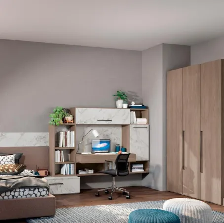 Cameretta moodbook 203 in legno di Ferrimobili