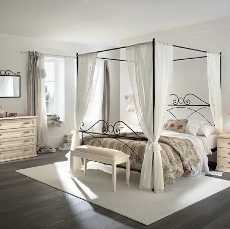 Letto Arcadia Anthony a baldacchino struttura ferro di Colombini Casa