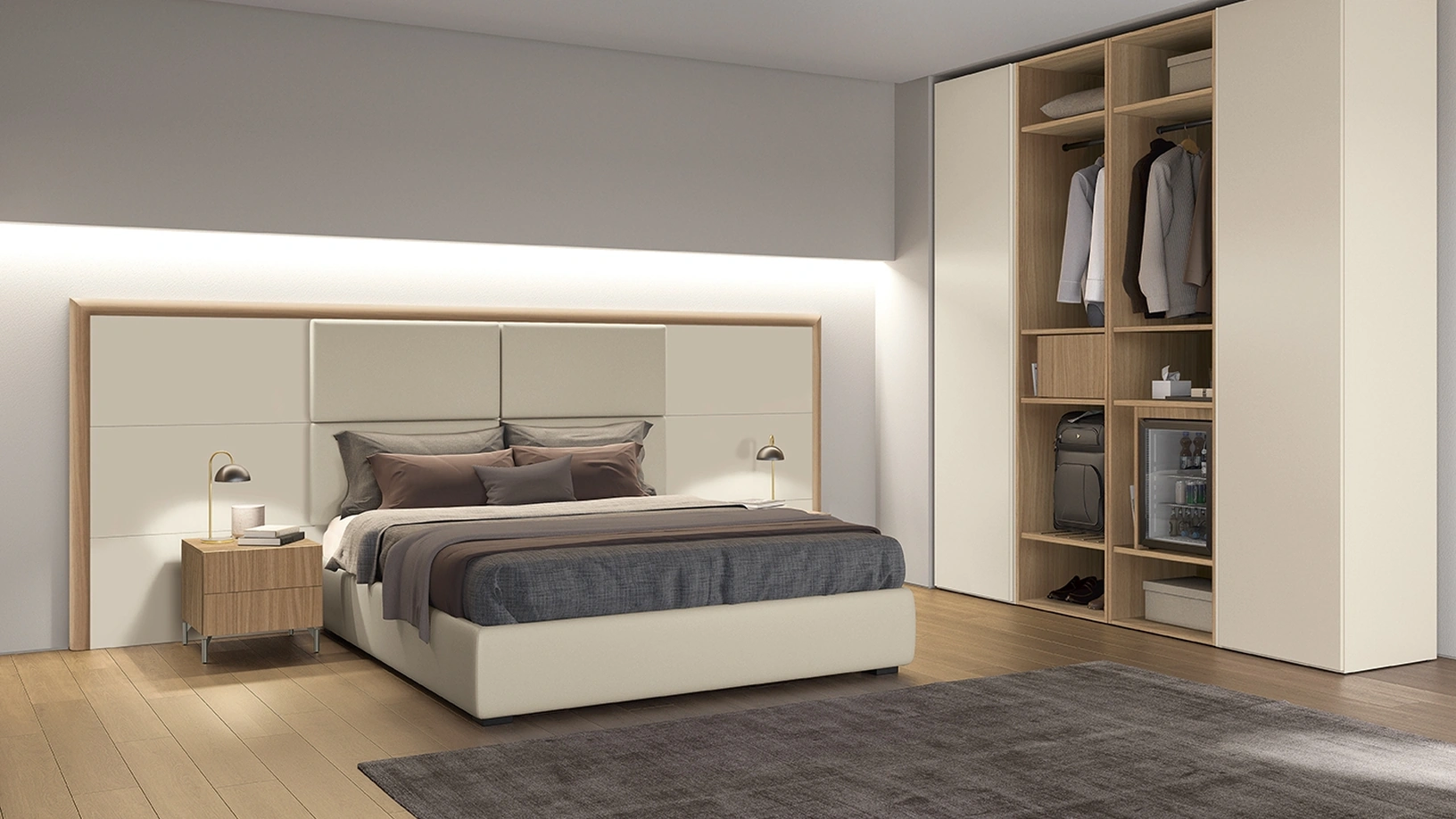Letto in ecopelle Basic di Colombini Casa
