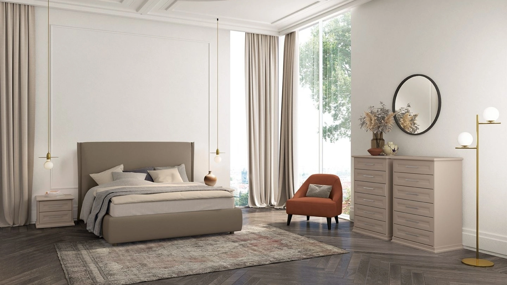 Letto in tessuto imbottito Arcadia Norma di Colombini Casa