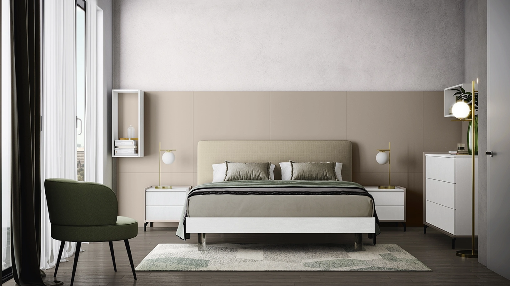 Letto con testiera Golf Cosy di Colombini Casa