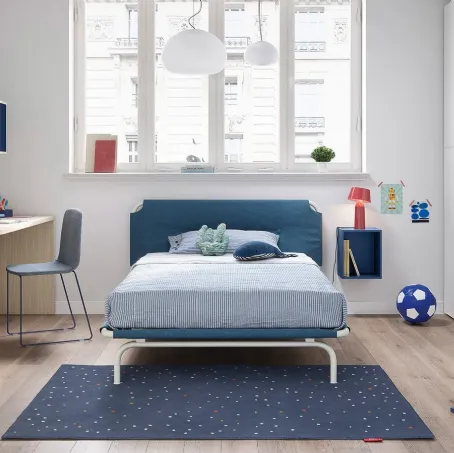 Letto singolo in tessuto con struttura in metallo Tube di Nidi