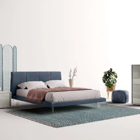 Letto in tessuto con testiera T02 Sirus e Sigma di Mercantini