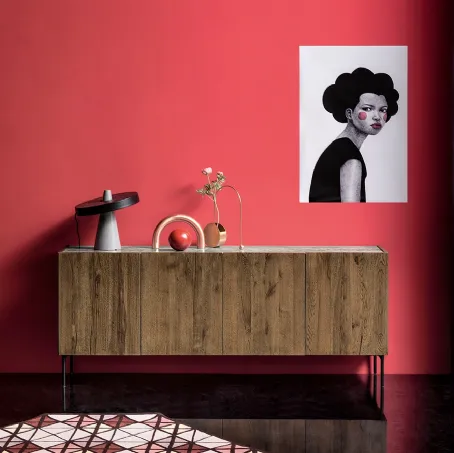Madia Nantes in legno di Rovere massello con top in vetro di Devina Nais