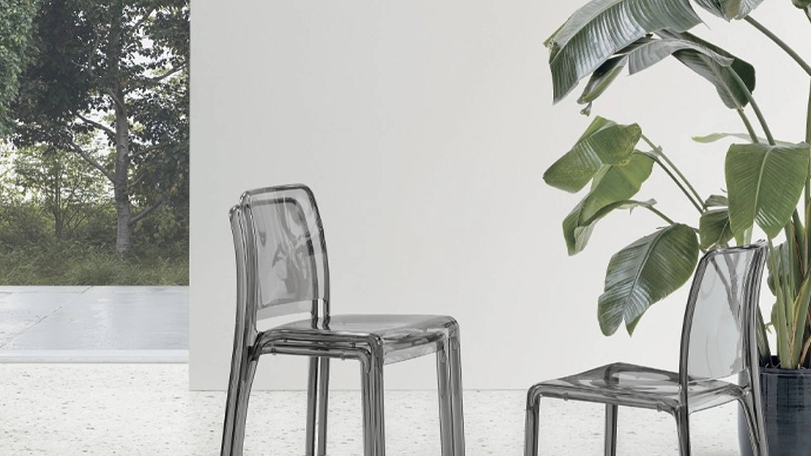 Sedia impilabile Futura in policarbonato trasparente di Target Point