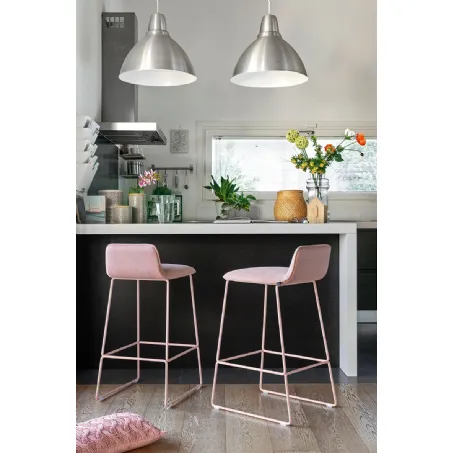 Sgabello in tessuto con struttura in metallo Riley soft di Connubia