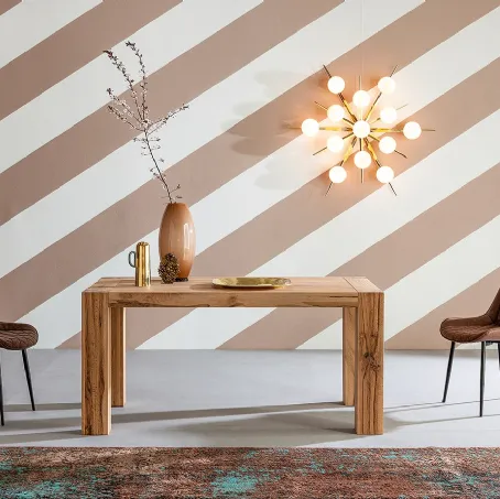 Tavolo allungabile Mini Brooklyn in Rovere massello laccato di Devina Nais