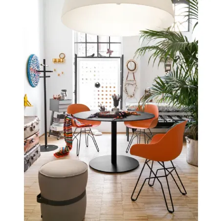 Tavolo rotondo in laminato stratificato con base in metallo Cocktail di Connubia