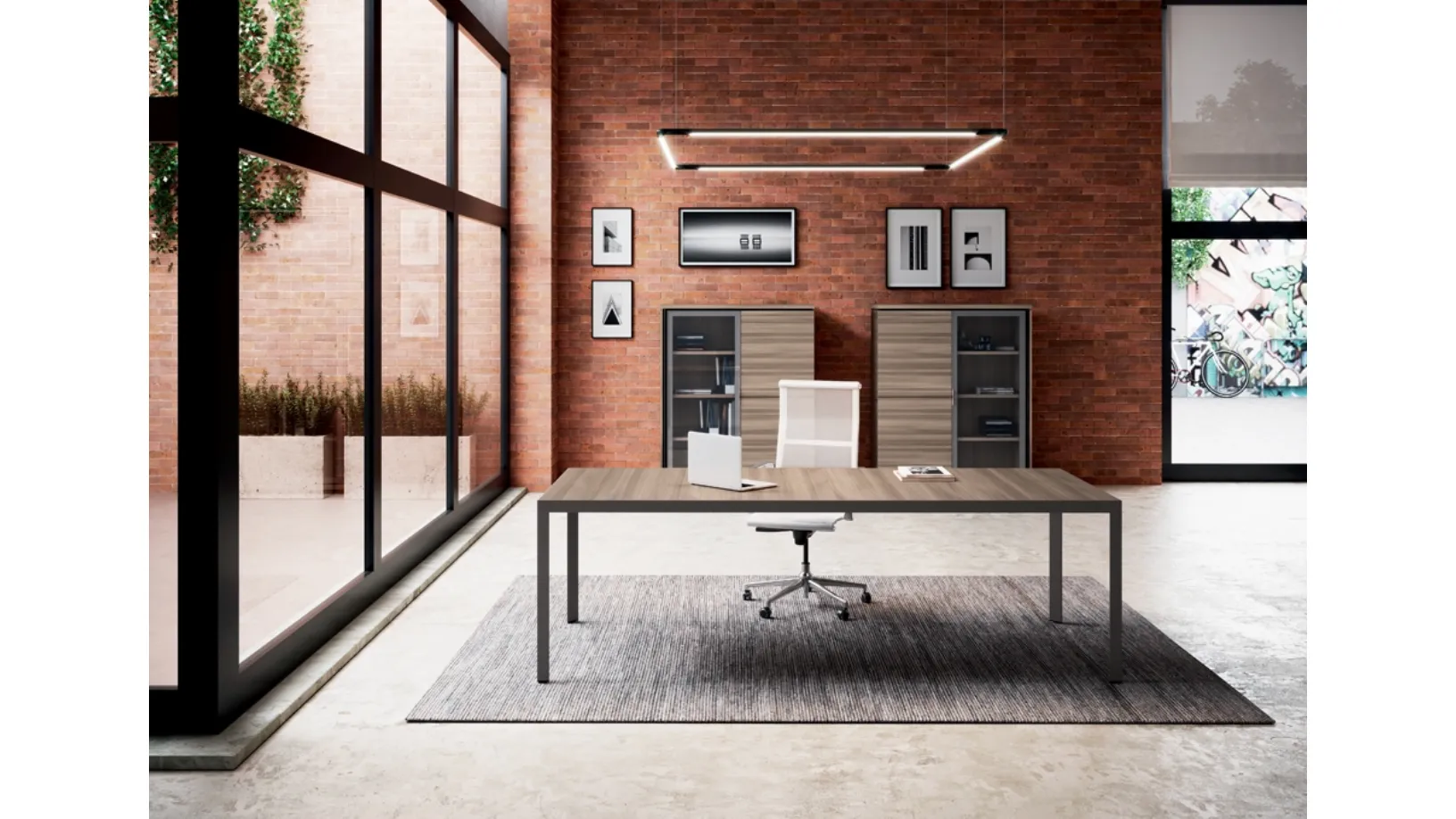 Mobile Ufficio Direzionale D1 08 in melaminico effetto legno e metallo di Colombini Office