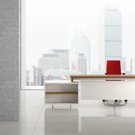 Scrivania Direzionale GO 07 in laccato bianco opaco e melaminico di Colombini Office