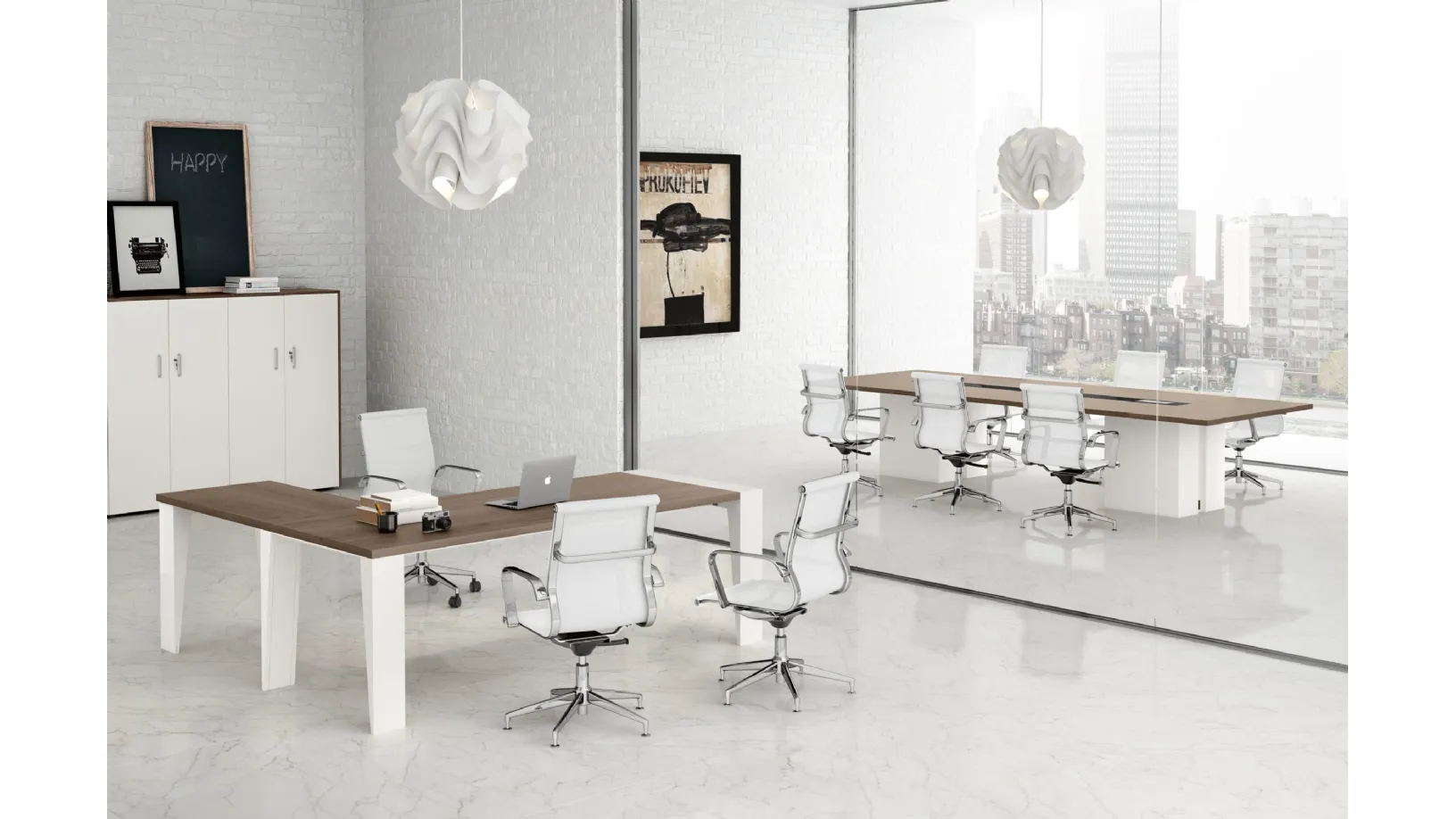 Scrivania Direzionale GO 04 in melaminico e laccato di Colombini Office