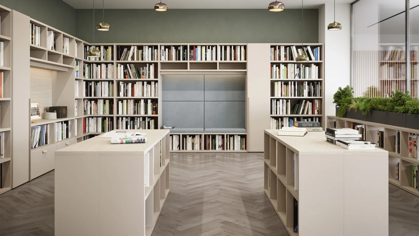 Mobile Ufficio Libreria a muro 16A in melaminico di Cinquanta3