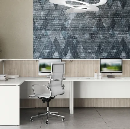 Scrivania Operativa Teko 08 in laccato bianco opaco e melaminico di Colombini Office