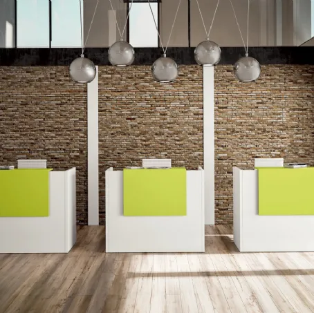 Mobile Ufficio Reception COLOR 01 in laccato bianco e colorato di Colombini Office